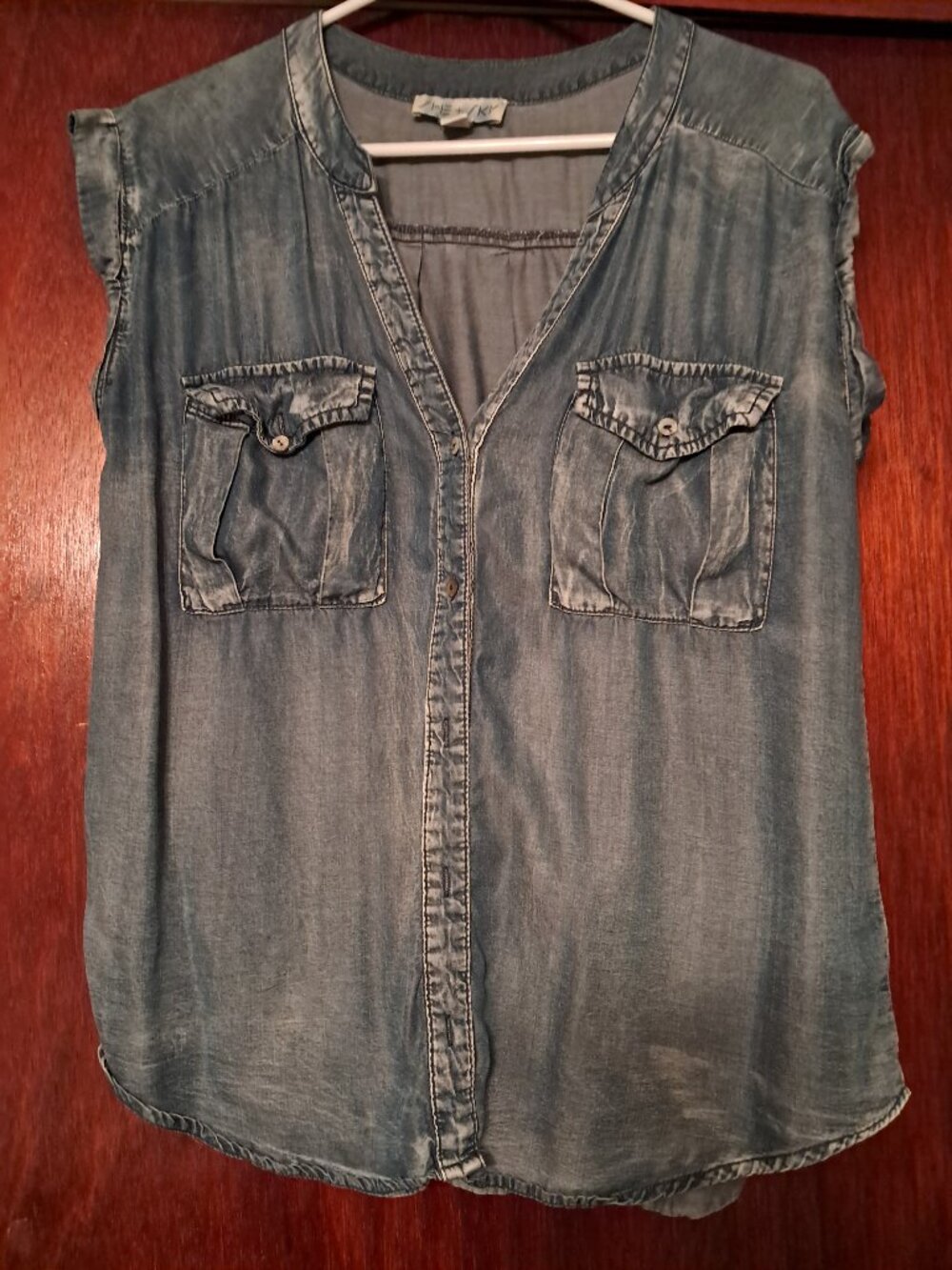 Soft short sleeve denim shirt small She & Sky Layering